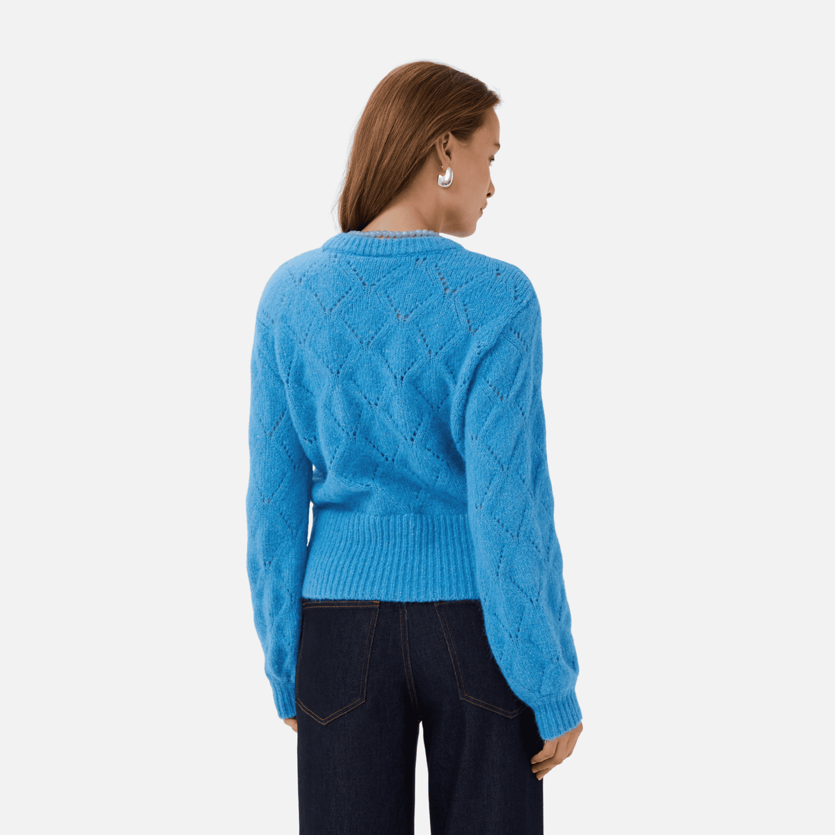 Saint Tropez Tabbatha Pullover in Lichen Blue Melange - back view