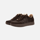 Woden Line Trainer Chocolate pair front three-quarter view