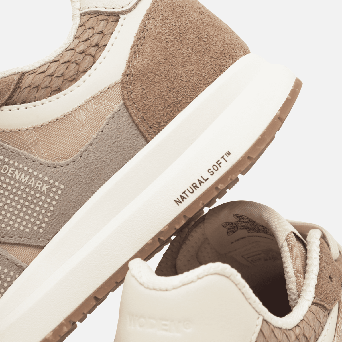 Woden Rigmor Heritage Coffee Cream material and sole detail